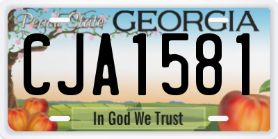 GA license plate CJA1581