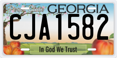 GA license plate CJA1582
