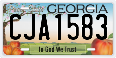 GA license plate CJA1583