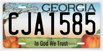 GA license plate CJA1585