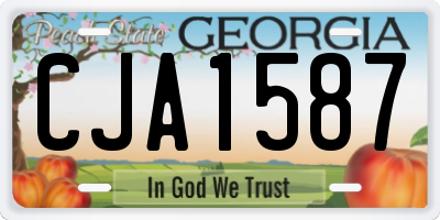 GA license plate CJA1587