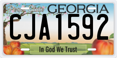GA license plate CJA1592