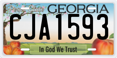 GA license plate CJA1593