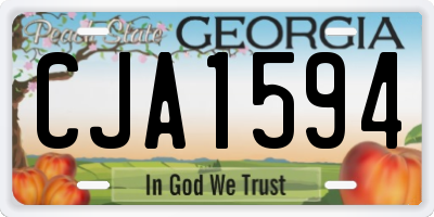 GA license plate CJA1594