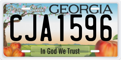 GA license plate CJA1596