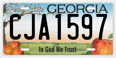GA license plate CJA1597