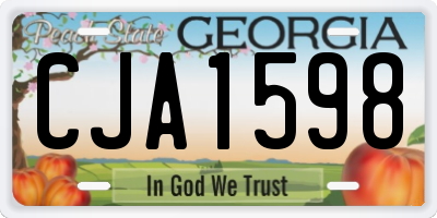 GA license plate CJA1598