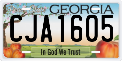 GA license plate CJA1605