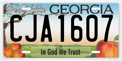 GA license plate CJA1607