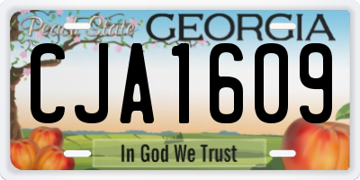 GA license plate CJA1609