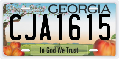 GA license plate CJA1615