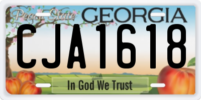 GA license plate CJA1618