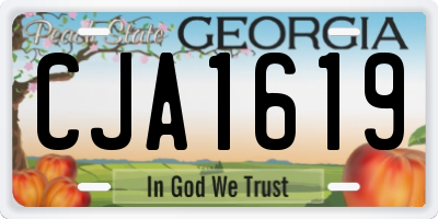 GA license plate CJA1619