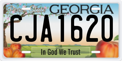 GA license plate CJA1620