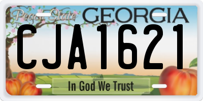 GA license plate CJA1621