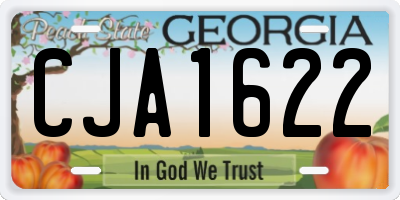 GA license plate CJA1622