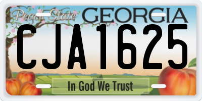 GA license plate CJA1625