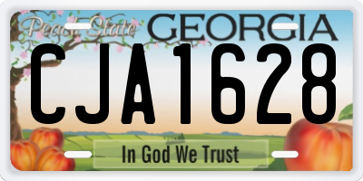 GA license plate CJA1628