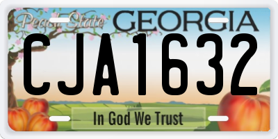 GA license plate CJA1632