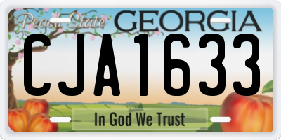 GA license plate CJA1633