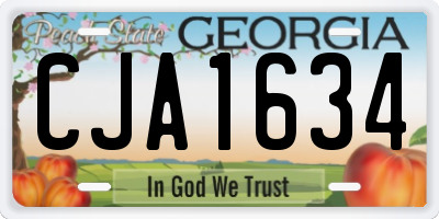 GA license plate CJA1634