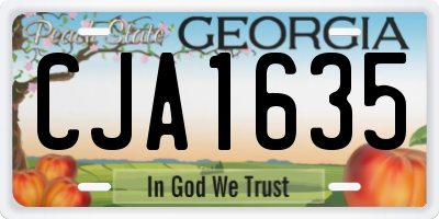 GA license plate CJA1635