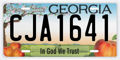 GA license plate CJA1641