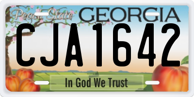 GA license plate CJA1642