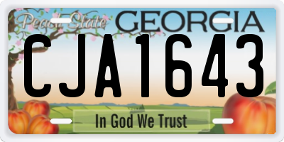 GA license plate CJA1643