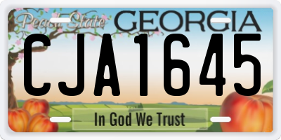GA license plate CJA1645