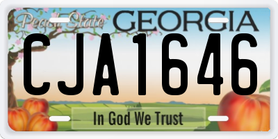 GA license plate CJA1646