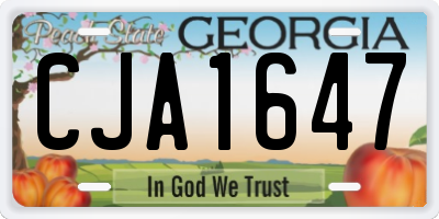 GA license plate CJA1647