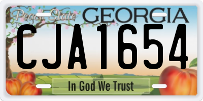GA license plate CJA1654
