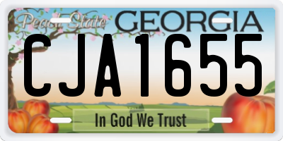 GA license plate CJA1655