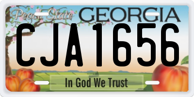 GA license plate CJA1656