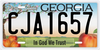 GA license plate CJA1657