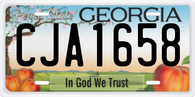 GA license plate CJA1658