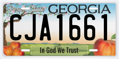 GA license plate CJA1661