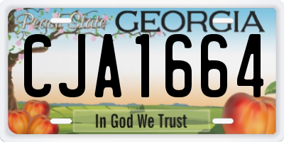 GA license plate CJA1664