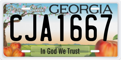 GA license plate CJA1667
