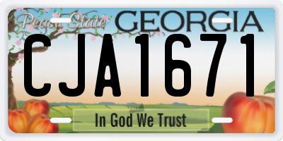 GA license plate CJA1671
