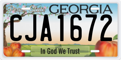 GA license plate CJA1672