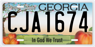 GA license plate CJA1674