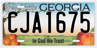 GA license plate CJA1675