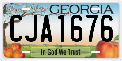 GA license plate CJA1676