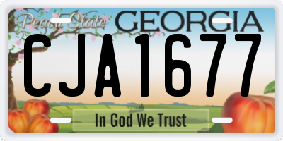 GA license plate CJA1677