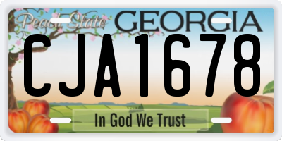 GA license plate CJA1678