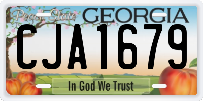 GA license plate CJA1679