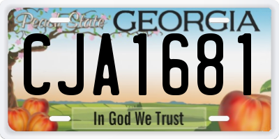 GA license plate CJA1681
