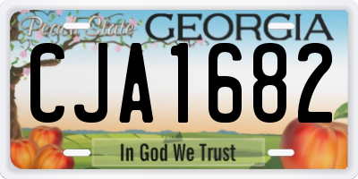 GA license plate CJA1682